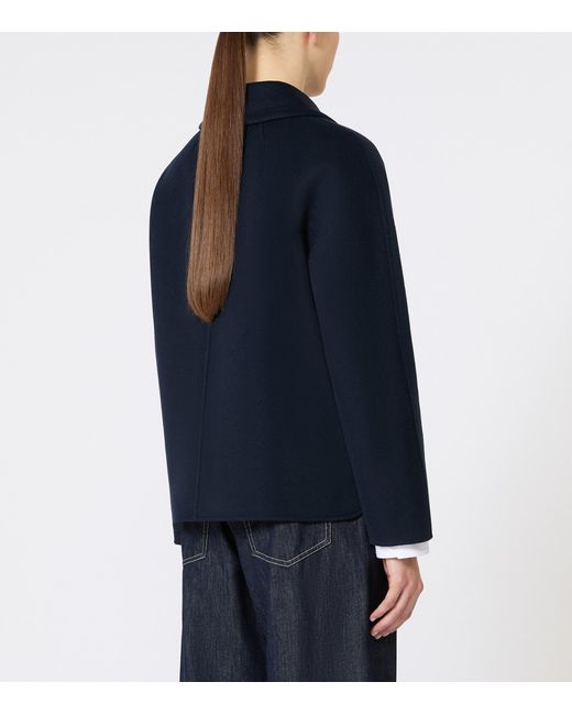 Max Mara Blue Virgin Wool Single-Breasted Jacket