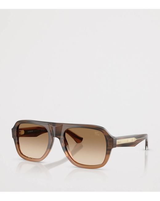 Burberry Brown Pilot Sunglasses for men