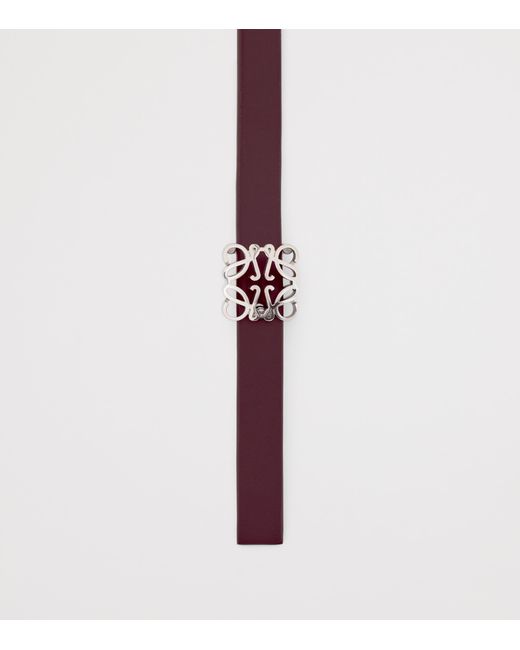Loewe White Leather Reversible Bombe Anagram Belt
