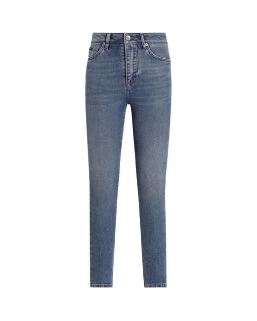 Dolce & Gabbana Blue High-Waist Skinny Jeans