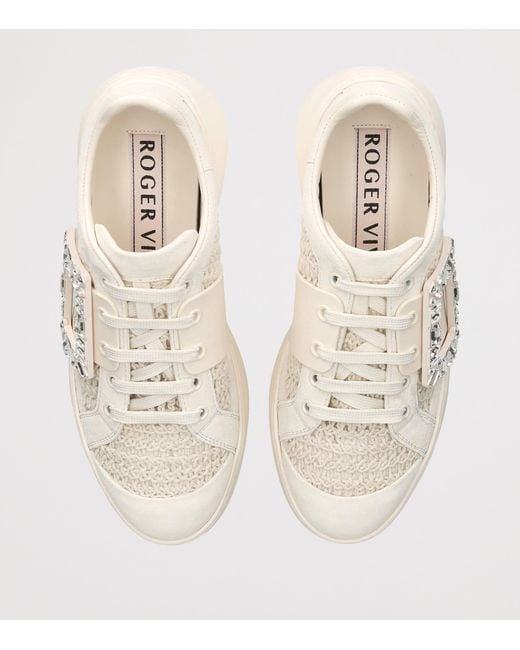 Roger Vivier Natural Crochet Viv' Skate Sneakers