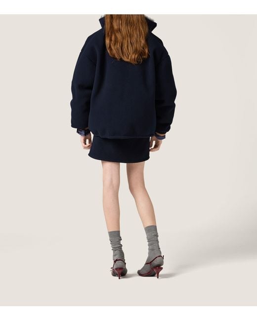 Miu Miu Blue Logo Motif Mini Skirt