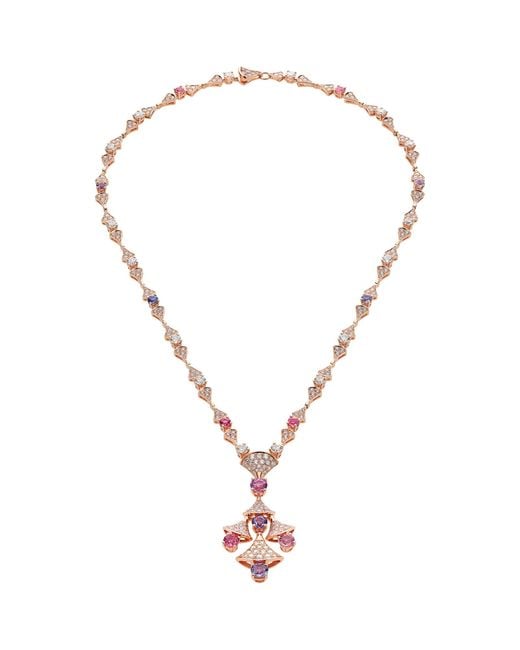 BVLGARI Metallic Rose Gold, Diamond And Spinel Divas' Dream Necklace