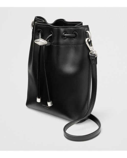 Jimmy Choo Black Mini Bon Bon Cinch Bucket Bag