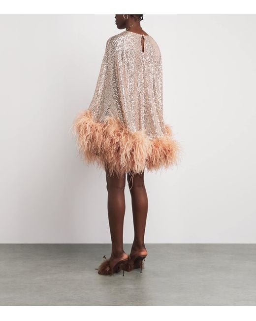 Taller Marmo Natural Sequinned Vegas Disco Kaftan Mini Dress