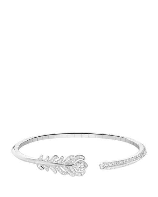 Boucheron White And Diamond Plume De Paon Bracelet