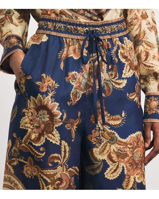 Zimmermann Multicolor Silk Printed Aster Trousers