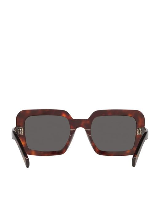 Céline Brown Tortoiseshell Square Triomphe Sunglasses