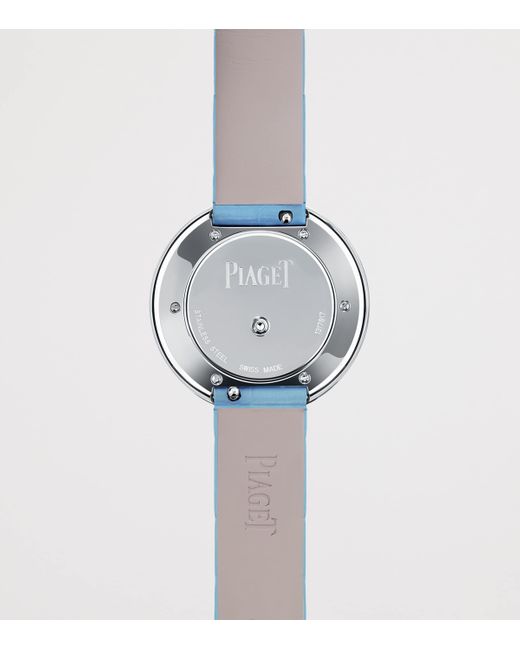 Piaget Blue Steel, Diamond And Alligator Strap Possession Watch