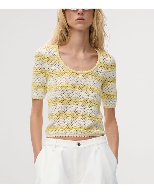 Loewe Yellow X Paula's Ibiza Stripe Short-Sleeve Sweater