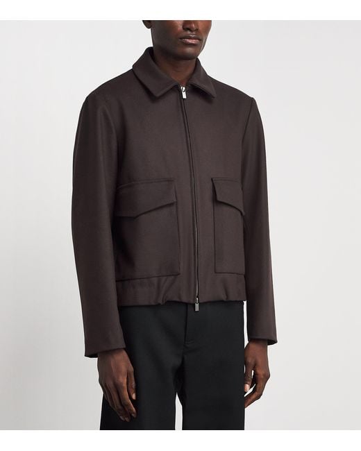 Barena Gray Wool-Blend Tailored Bomber Jacket for men