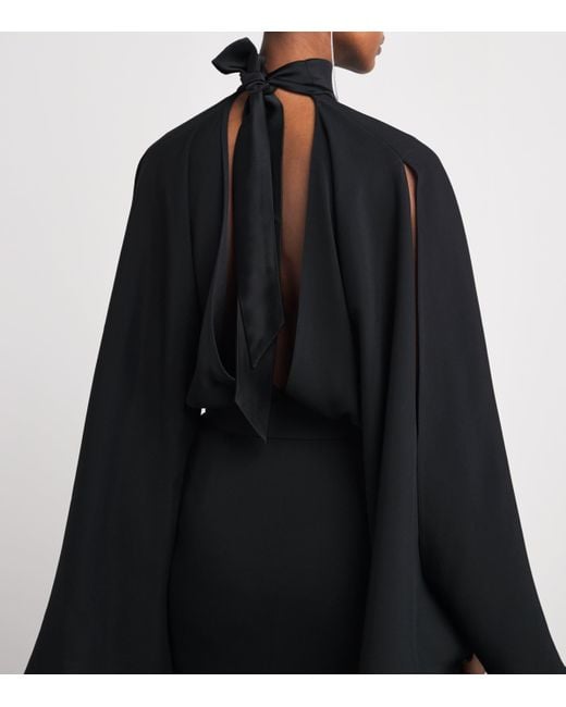 ‎Taller Marmo Black Belted Florida Kaftan Gown