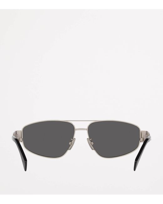 Céline Gray Metal Triomphe Pilot Sunglasses for men