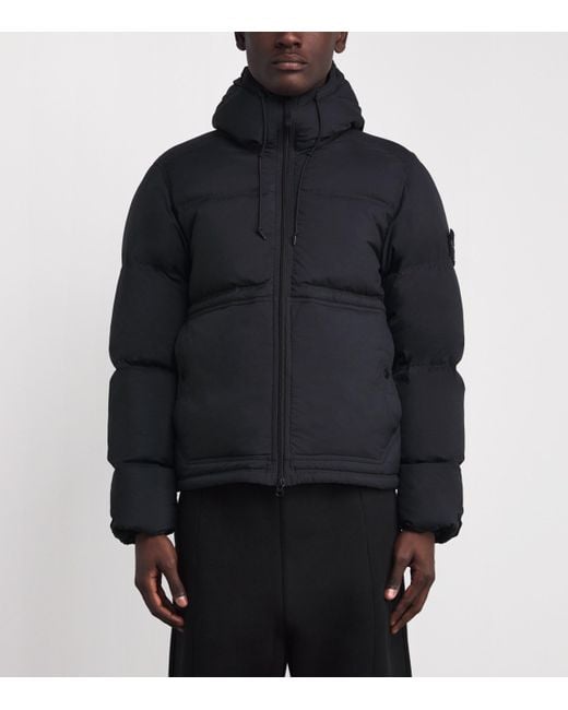 Stone Island Black Ripstop Down Puffer Jacket for men