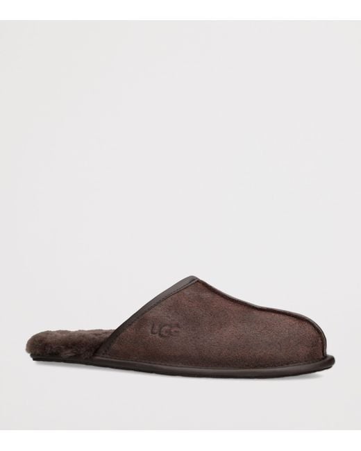 Ugg Brown Suede Scuff Slippers for men