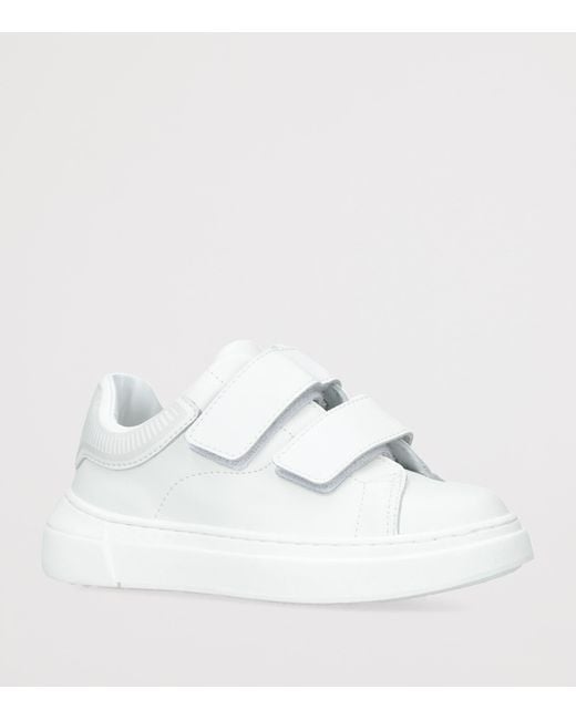 Giorgio Armani White Leather Velcro Sneakers for men