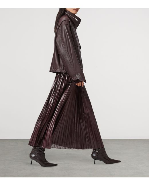 AllSaints Brown Clay Leather Jacket