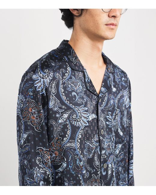 Harrods Blue Silk Paisley Pyjama Set for men