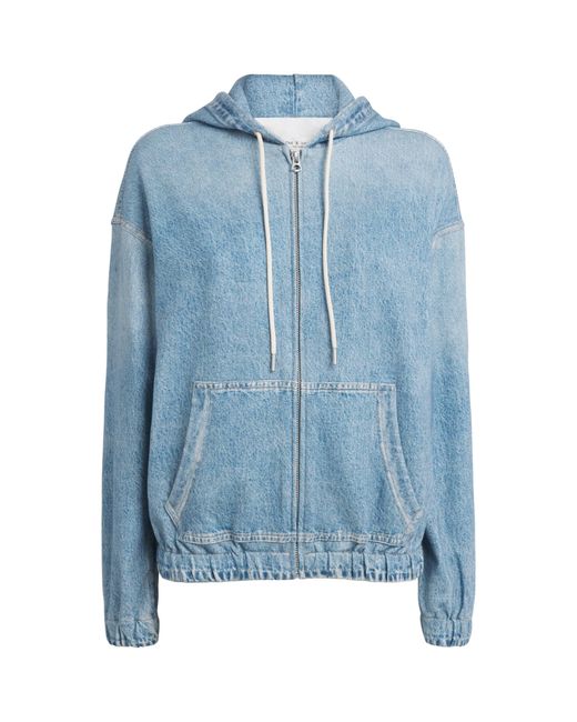 Rag & Bone Blue Miramar Terry Zip-Up Hoodie