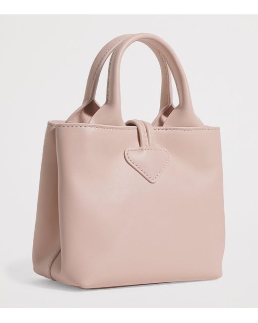 Longchamp Pink Extra Small Leather Le Roseau Top-Handle Bag