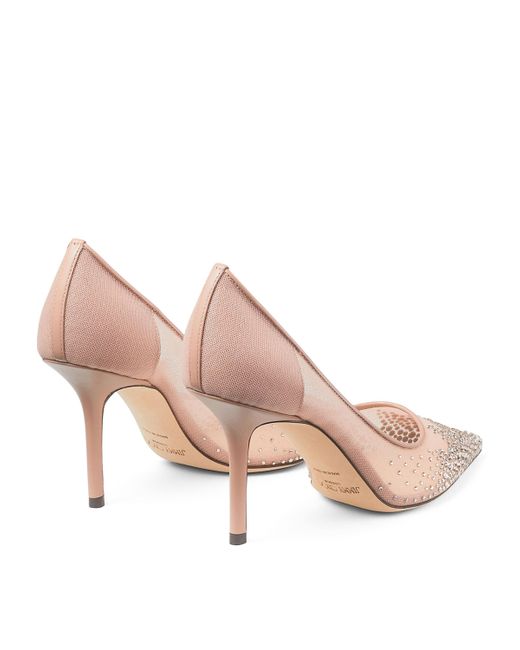 Jimmy Choo Pink Love 85 Embellished Pumps
