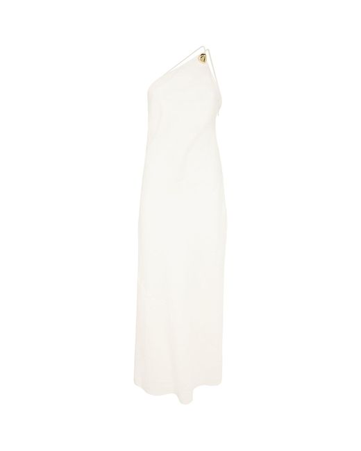 Cult Gaia White Linen-blend Rinley Midi Dress