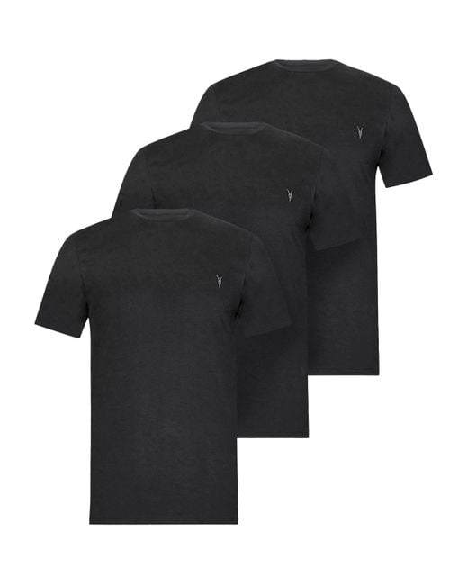 AllSaints Black Cotton Brace T-Shirt for men