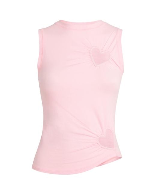 Skims Stretch-Cotton Jersey Heart Tank Top in Pink | Lyst