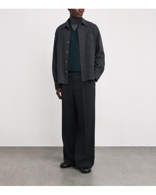 John Smedley Green Merino Wool V-Neck Sweater Vest for men