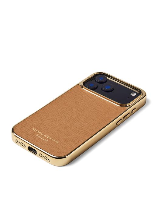 Aspinal Brown Leather Iphone 17 Pro Case