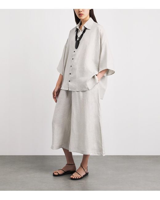 Eskandar White Linen Relaxed Shirt