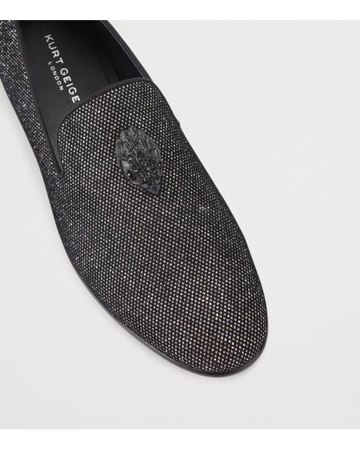 Kurt Geiger Black Embellished Ace Stud Loafers for men