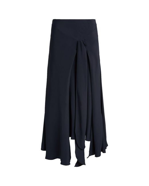 Victoria Beckham Blue Asymmetric Midi Skirt