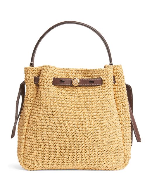 Tory Burch Natural Small Raffia Romy Bucket Bag