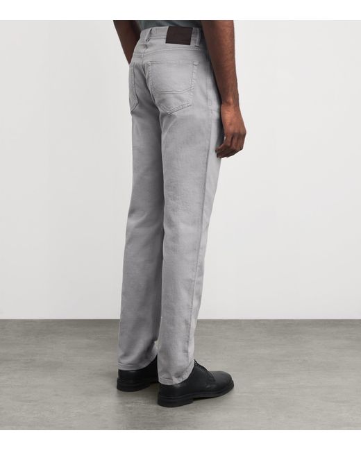 Brioni Gray Meribel Straight Jeans for men