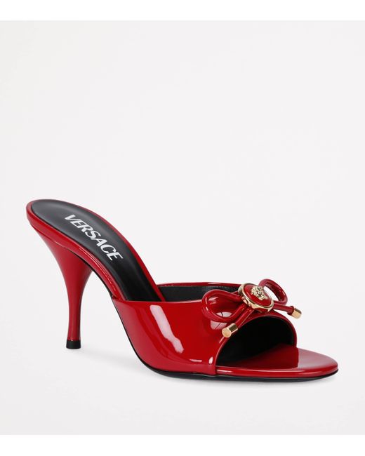 Versace Red Medusa Bow Heeled Sandals 85