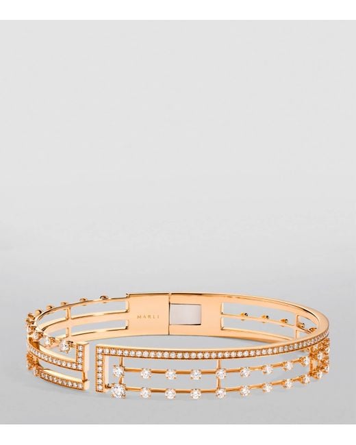 Marli New York Metallic Small And Diamond Avenues Bangle