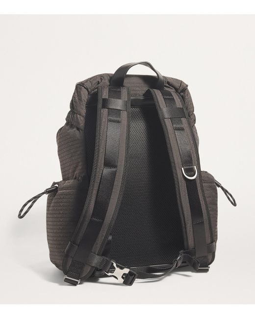 Emporio Armani Black Jacquard Logo Backpack for men