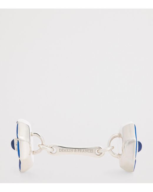 Deakin & Francis Blue Sterling, Mother-Of-Pearl And Sapphire Cufflinks for men