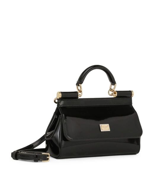 Dolce & Gabbana Black Small Sicily Top-Handle Bag
