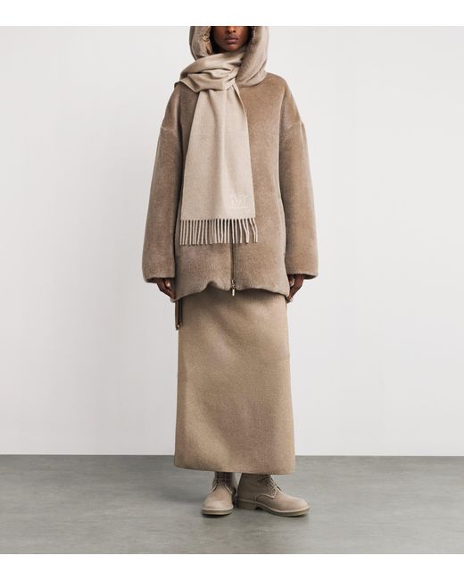Max Mara Natural Cashmere Monogram Scarf