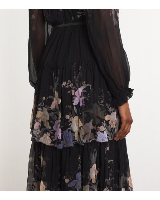 knee length dresses for ladies Zimmermann Eden Handkerchief Dress, Black Inca Lily, Size 3