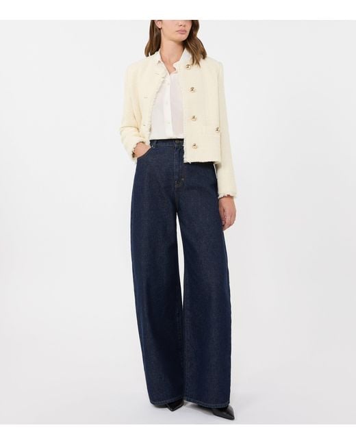 Weekend by Maxmara Natural Wool-Blend Round-Neck Jacket