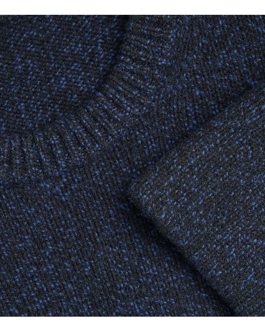 Theory Blue Mélange Side-split Sweater