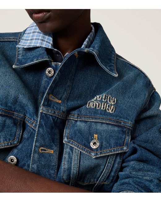 Miu Miu Blue Washed Denim Jacket