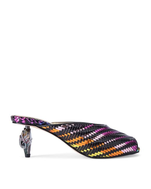 Kurt Geiger Blue Woven Peep-Toe Mules 60