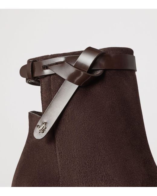 Jimmy Choo Brown Camie Ab 85 Suede Heeled Boots