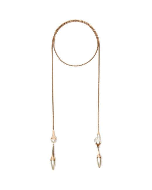 Weekend by Maxmara White Faux Pearl Wraparound Necklace