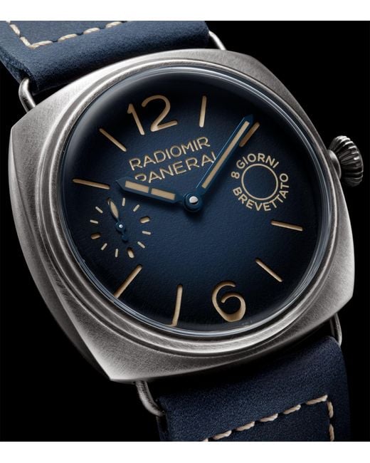 Panerai Blue Stainless Steel Radiomir Otto Giorni Watch 45mm for men