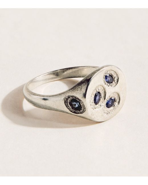 Bleue Burnham Natural Mini Sterling Chronoplast Signet Ring for men